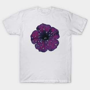 Starry Night Flower Purple Petunia T-Shirt